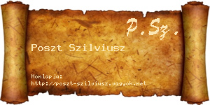 Poszt Szilviusz névjegykártya
